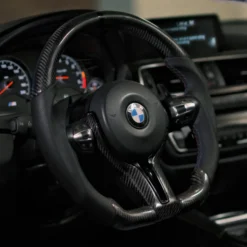 BMW F SERIES CARBON STEERING WHEEL - BLACK 2 / 3 / 4 / F8X - AIR BAG NOT INCLUDED