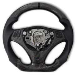 BMW E SERIES CARBON FIBER STEERING WHEEL - BLACK